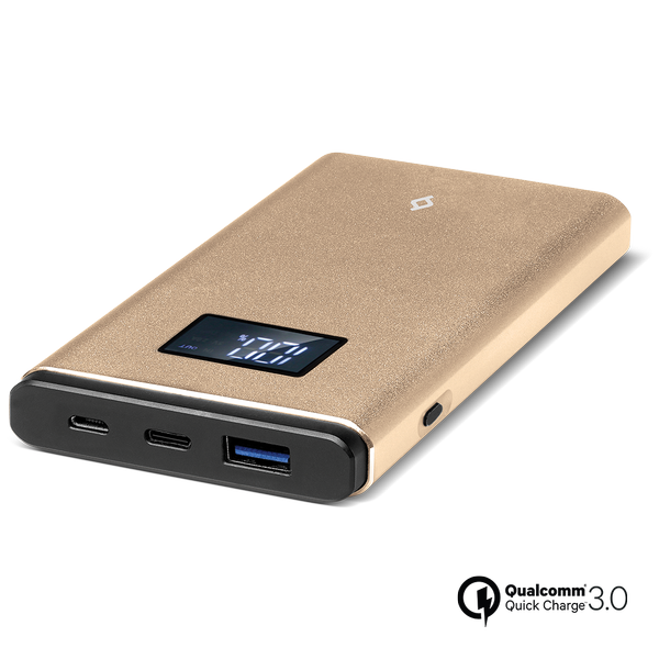 ttec AlumiSlim LCD QC 3.0 10.000mAh Taşınabilir Şarj Aleti / Powerbank Altın - 2BB145A