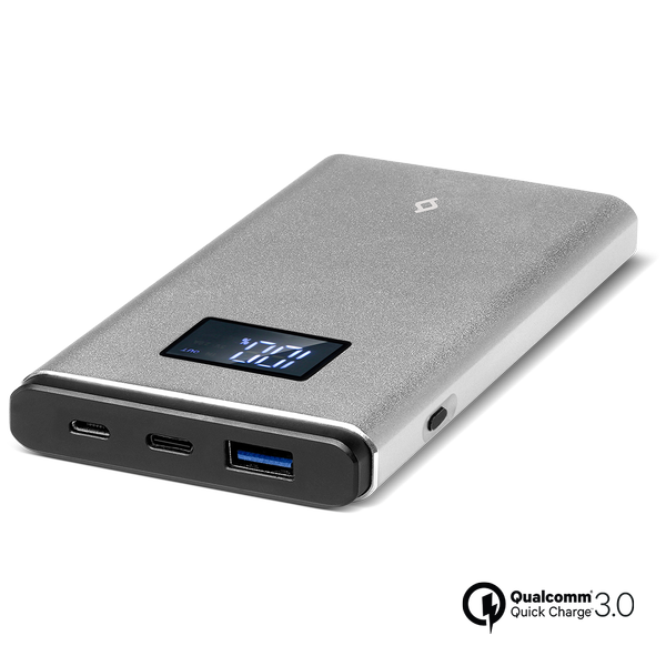 ttec AlumiSlim LCD QC 3.0 10.000mAh Taşınabilir Şarj Aleti / Powerbank Uzay Grisi - 2BB145UG