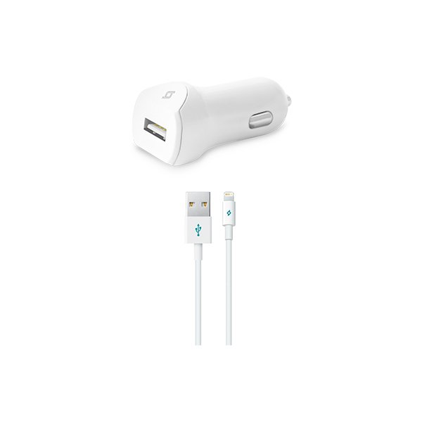 ttec SpeedCharger Araç Şarj Aleti 2.1A Lightning Kablolu Beyaz - 2CKS01L