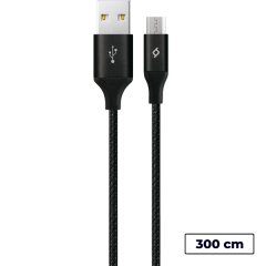 ttec AlumiCable XXL Micro USB Şarj Kablosu 3mt. Siyah - 2DK22S