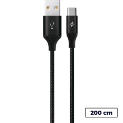 ttec AlumiCable XL Type-C Şarj Kablosu 2mt. Siyah - 2DK23S