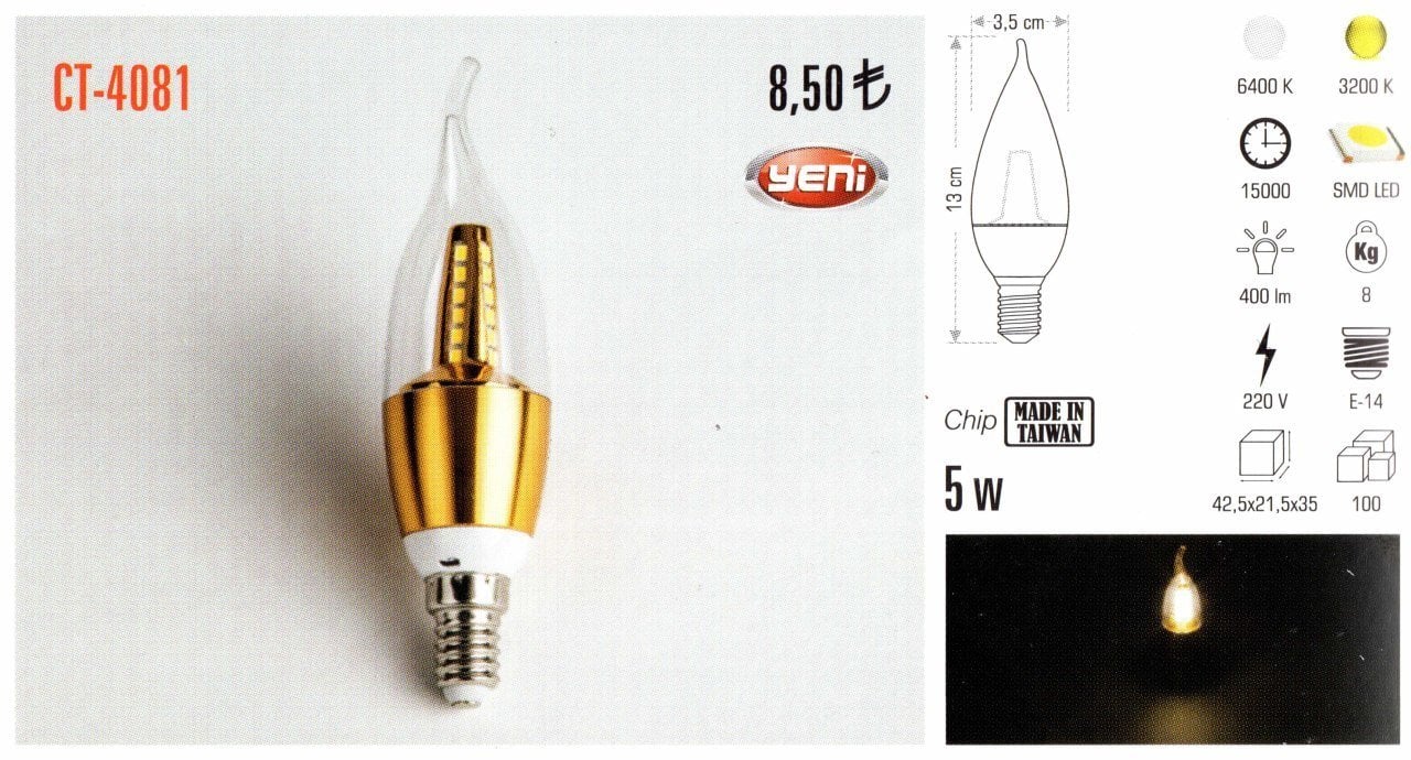 Led Buji Ampul 5W E14