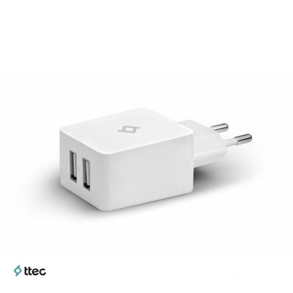 ttec Quantum Duo MFi Seyahat Şarj Aleti 1A+2.4A Beyaz - 2SCM02
