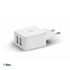ttec Quantum Duo MFi Seyahat Şarj Aleti 1A+2.4A Beyaz - 2SCM02