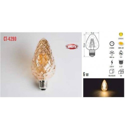 Rustik Led Ampul 6W E27
