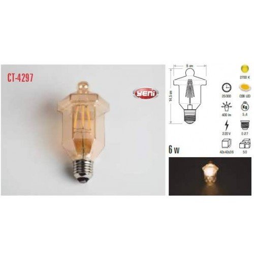 Rustik Led Ampul 6W E27