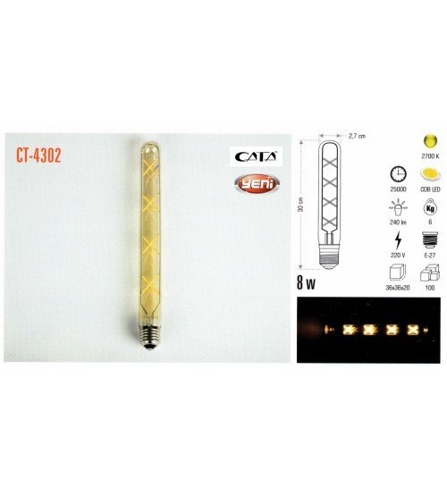 Rustik Led Ampul 8W E27
