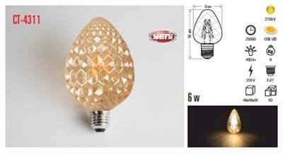 Rustik Led Ampul 6W E27