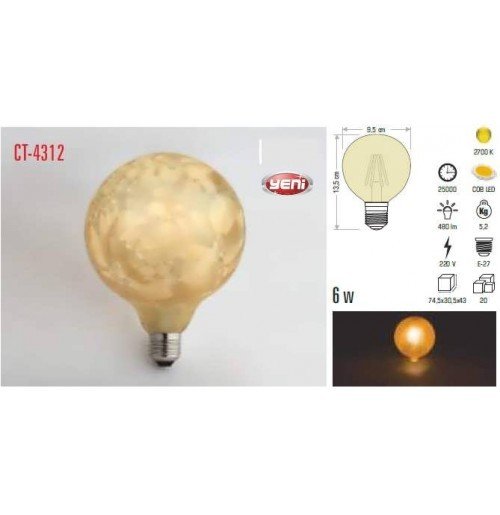 Rustik Led Ampul 6W E27