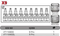 1/2'' LOKMALI DELİKLİ TORX UÇ TAKIMI VT119900