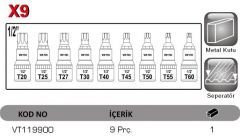 1/2'' LOKMALI DELİKLİ TORX UÇ TAKIMI VT119900