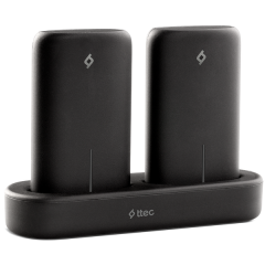 ttec PowerStones 2 x 5.000 mAh Taşınabilir Şarj Aleti ve Şarj İstasyonu Seti Siyah - 2BB148S