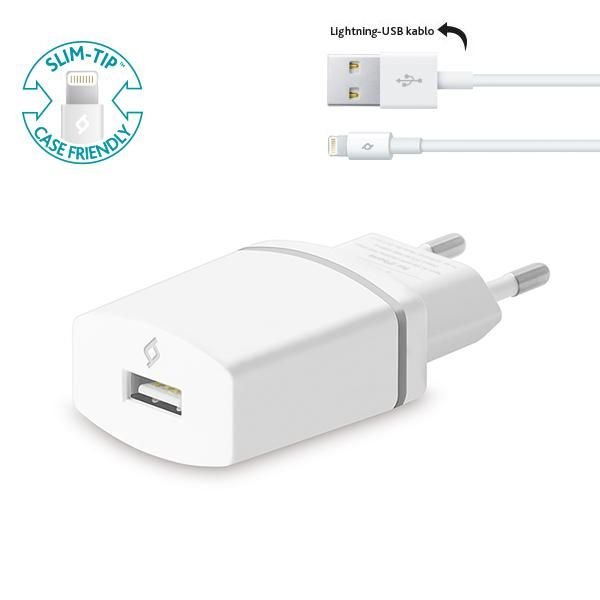 ttec Compact Seyahat Şarj Aleti Lightning Kablolu 1000mA Beyaz  - 2SCC2001B