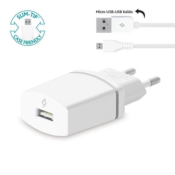 ttec Compact Seyahat Şarj Aleti Micro USB 1.000mA Beyaz Beyaz - 2SCC752B