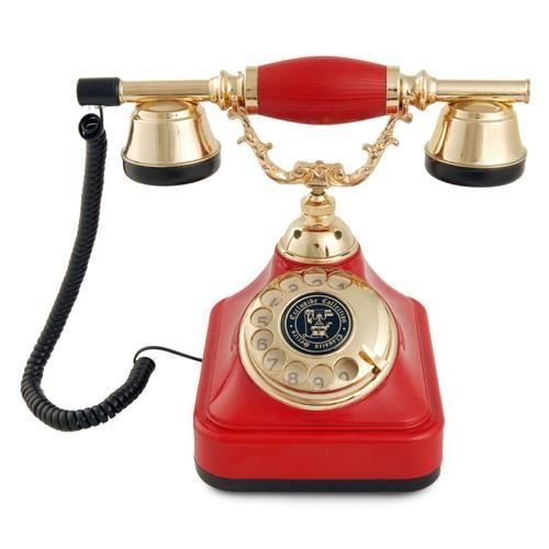 Anna Bell Klasik Çevirmeli Kırmızı Telefon