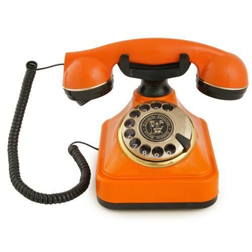 Anna Bell Klasik Çevirmeli Turuncu Telefon