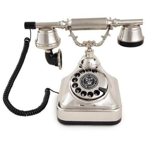 Anna Bell Klasik Çevirmeli Gümüş Telefon