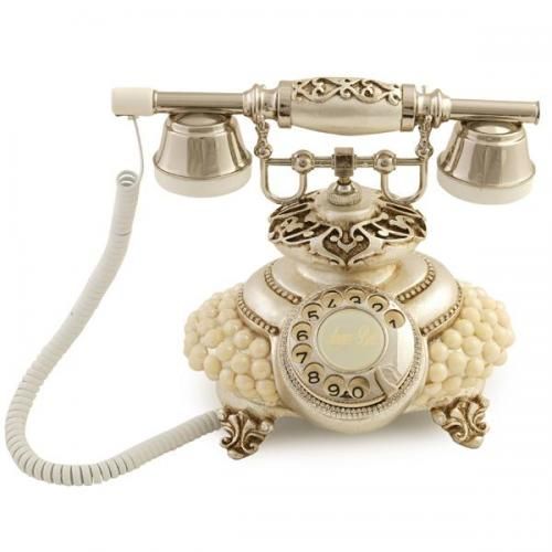 İtalyan Tombul İncili Gümüş Telefon