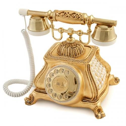 Meltem İncili Altın Varaklı Telefon