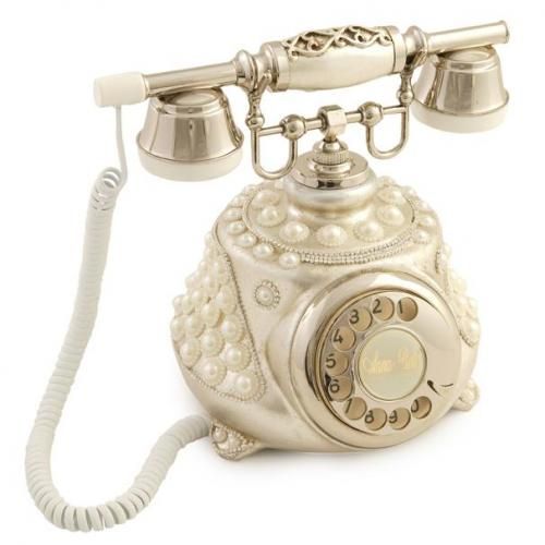 Tombul İncili Gümüş Telefon