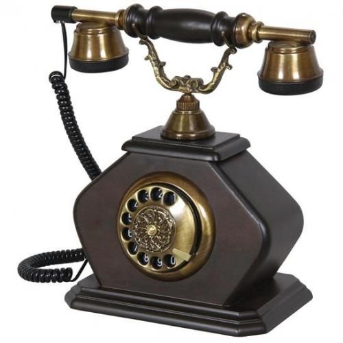 Kristal Konak Ceviz Ahşap Telefon