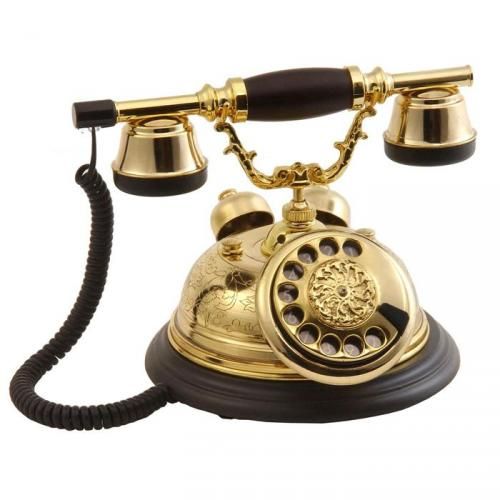 Kubbe El Dekorlu Pirinç Telefon