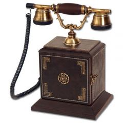 Kapaklı Deri Konak Ahşap Telefon