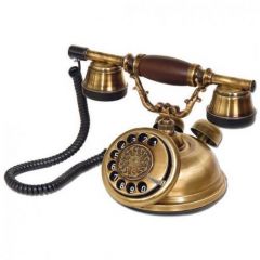 Kubbeli Eskitme Ahşap Telefon