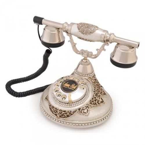 Antik Damla Gümüş Varaklı Swarovski Taşlı Telefon
