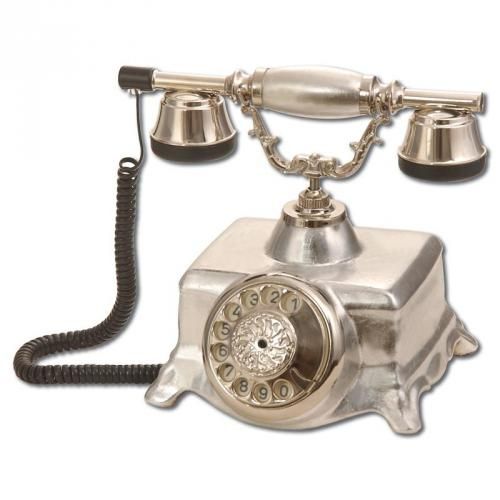 Şato Gümüş Varaklı Porselen Telefon