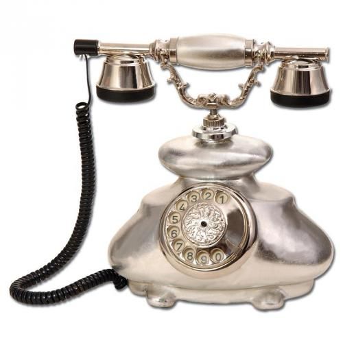 İtalyan Gümüş Varaklı Porselen Telefon