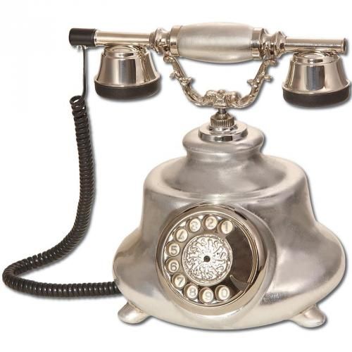 Tombul Gümüş Varaklı Porselen Telefon