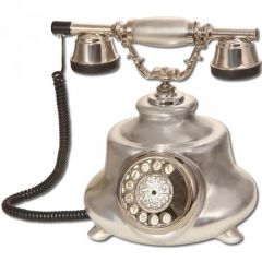 Tombul Gümüş Varaklı Porselen Telefon
