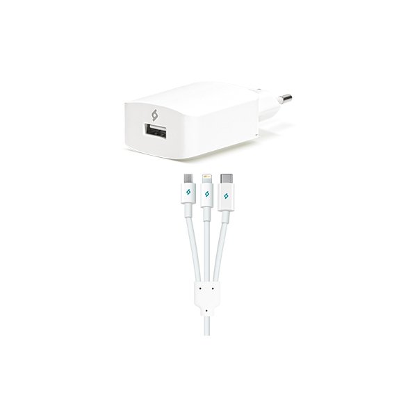 ttec SpeedCharger Şarj Aleti 2.1A Micro USB,Lightning,Type C Kablolu  - 2SCS01UT