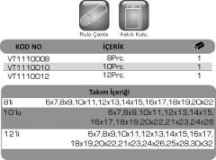 Yıldız İki Ağız Anahtar Takımları VT1110008 8 Prç