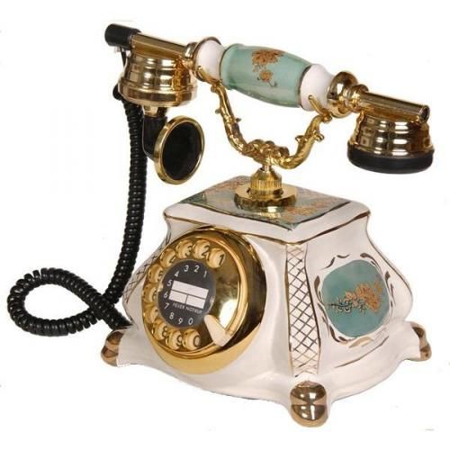 Porselen Meltem Beyaz-Yeşil Telefon