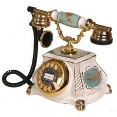 Porselen Meltem Beyaz-Yeşil Telefon
