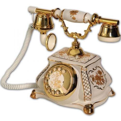 Meltem Porselen Beyaz Antika Telefon