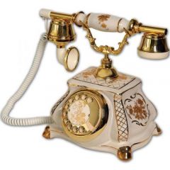 Meltem Porselen Beyaz Antika Telefon