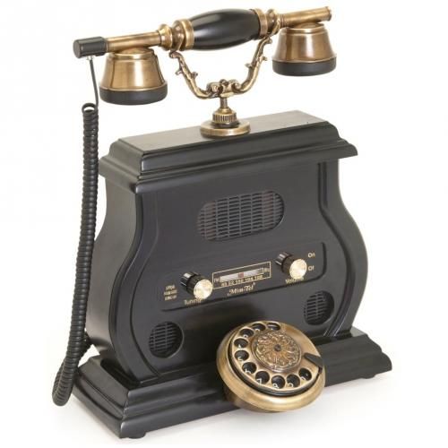 Eskitme Siyah Radyolu Telefon