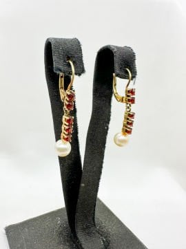 Garnet ve İncili Küpe