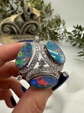Penelope Pırlantalı Opal Broş