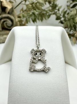 Bear Pırlantalı Kolye