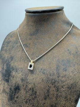 Evie Pırlantalı Safir Kolye