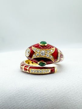 Kırmızı Mineli Serpent Yüzük