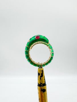 Yeşil Mineli Serpent Yüzük