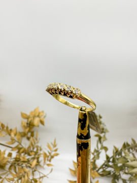 0.14 ct Pırlanta Yeditaş Yüzük