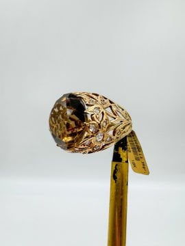 Elmaslı Smoky Topaz Yüzük