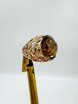 Elmaslı Smoky Topaz Yüzük