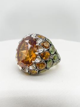 Amor Topaz, Safir ve Pırlantalı Yüzük